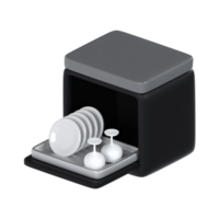 Dishwasher 3D illustration Icon Smart Home with Transparent Background png