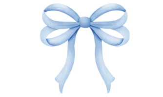 Vintage bows and ribbons in blue color. png