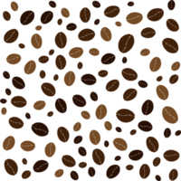 Coffee beans pattern background. Transparent background. png