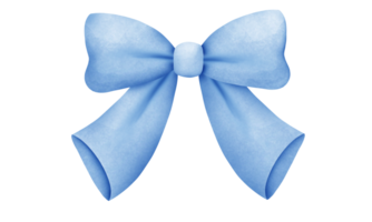 Vintage bows and ribbons in blue color. png