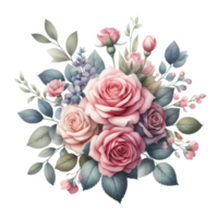 Close up of pink roses suitable for various occasions and concepts like love, romance, nature, beauty, and floristry projects. png