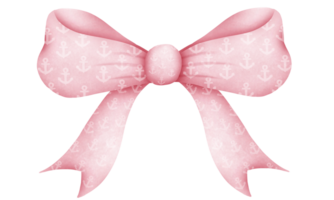 Vintage bows and ribbons in pink color. png