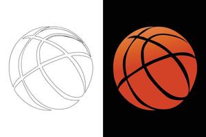 The set of flat illustrations features realistic basketball icon clipart. vector