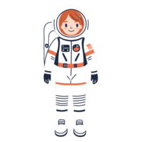 astronaut flicka. söt flicka. tecknad serie illustration png