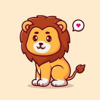 Cute Lion Sitting Cartoon vector