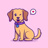 lindo perro sentado dibujos animados vector