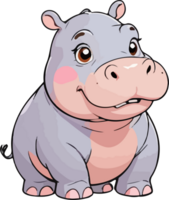 hippopotame animal dessin animé clipart png