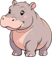 hipopótamo animal desenho animado estilo png
