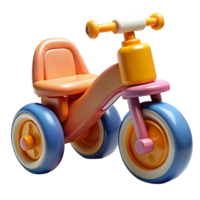 Tricycle Kids Toys 3D Render png