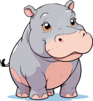 ippopotamo animale cartone animato illustrazione png