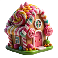 bunt Süßigkeiten Haus 3d Design png