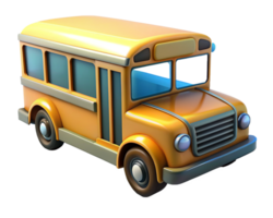 School Bus 3d Render png