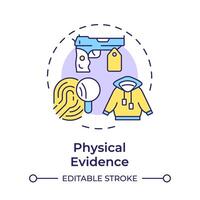 Physical evidence multi color concept icon. Forensic examination, legal proceeding. Round shape line illustration. Abstract idea. Graphic design. Easy to use in infographic, presentation vector