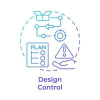 Design control blue gradient concept icon. Manufacturing processes, product quality. Round shape line illustration. Abstract idea. Graphic design. Easy to use in infographic, presentation vector