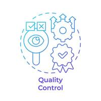 Quality control blue gradient concept icon. Production process, performance improvement. Round shape line illustration. Abstract idea. Graphic design. Easy to use in infographic, presentation vector