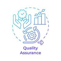 Quality assurance blue gradient concept icon. Process streamline, operational efficiency. Round shape line illustration. Abstract idea. Graphic design. Easy to use in infographic, presentation vector