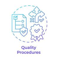 Quality procedures blue gradient concept icon. User service, process flow. Regulatory standards. Round shape line illustration. Abstract idea. Graphic design. Easy to use in infographic, presentation vector