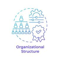 Organizational structure blue gradient concept icon. Company organization, hierarchy pyramid. Round shape line illustration. Abstract idea. Graphic design. Easy to use in infographic, presentation vector