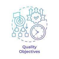 Quality objectives blue gradient concept icon. Performance metrics, goal measure. Round shape line illustration. Abstract idea. Graphic design. Easy to use in infographic, presentation vector