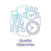 Quality objectives blue gradient concept icon. Performance metrics, goal measure. Round shape line illustration. Abstract idea. Graphic design. Easy to use in infographic, presentation vector