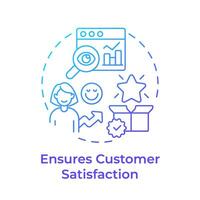 Ensures customer satisfaction blue gradient concept icon. User service, experience. Round shape line illustration. Abstract idea. Graphic design. Easy to use in infographic, presentation vector