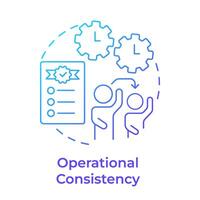 Operational consistency blue gradient concept icon. Commercial excellence, product quality. Round shape line illustration. Abstract idea. Graphic design. Easy to use in infographic, presentation vector