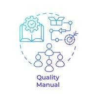 Quality manual blue gradient concept icon. Product development, process mapping. Round shape line illustration. Abstract idea. Graphic design. Easy to use in infographic, presentation vector