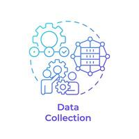 Data collection blue gradient concept icon. Factory automation, industrial operations. Performance analysis. Round shape line illustration. Abstract idea. Graphic design. Easy to use in infographic vector
