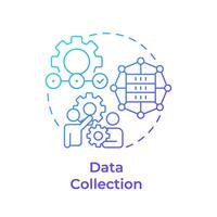 Data collection blue gradient concept icon. Factory automation, industrial operations. Performance analysis. Round shape line illustration. Abstract idea. Graphic design. Easy to use in infographic vector