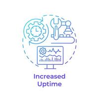 aumentado tiempo de actividad azul degradado concepto icono. fabricación ejecución, inteligente fábrica. redondo forma línea ilustración. resumen idea. gráfico diseño. fácil a utilizar en infografía, artículo vector