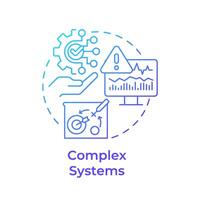 Complex systems blue gradient concept icon. Capacity planning, modern industry. Data management. Round shape line illustration. Abstract idea. Graphic design. Easy to use in infographic, article vector