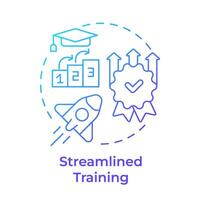 Streamlined training blue gradient concept icon. Quality improvement, operational efficiency. Round shape line illustration. Abstract idea. Graphic design. Easy to use in infographic, presentation vector