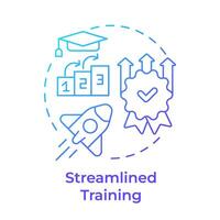 Streamlined training blue gradient concept icon. Quality improvement, operational efficiency. Round shape line illustration. Abstract idea. Graphic design. Easy to use in infographic, presentation vector