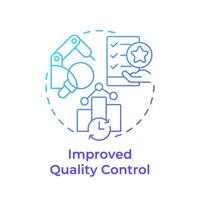 Improved quality control blue gradient concept icon. Performance analysis, inventory management. Round shape line illustration. Abstract idea. Graphic design. Easy to use in infographic, article vector