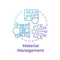 Material management blue gradient concept icon. Supply chain logistics. Resource planning. Round shape line illustration. Abstract idea. Graphic design. Easy to use in infographic, article vector