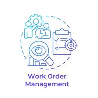 Work order management blue gradient concept icon. Production scheduling, prioritization. Round shape line illustration. Abstract idea. Graphic design. Easy to use in infographic, article vector