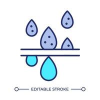 Water filtration RGB color icon. Desalination process. Waterdrop falling. Sanitation system. Water purification. Isolated illustration. Simple filled line drawing. Editable stroke vector