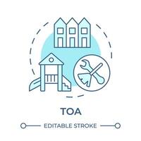 TOA soft blue concept icon. Townhome owners association. Property management. Round shape line illustration. Abstract idea. Graphic design. Easy to use in infographic, presentation vector