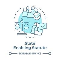 State enabling statute soft blue concept icon. Regulatory compliance, legal document. Round shape line illustration. Abstract idea. Graphic design. Easy to use in infographic, presentation vector