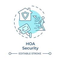 HOA security soft blue concept icon. Surveillance system, public safety. Violation tracking. Round shape line illustration. Abstract idea. Graphic design. Easy to use in infographic, presentation vector