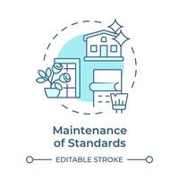 Maintenance of standards soft blue concept icon. Property management, living environment. Round shape line illustration. Abstract idea. Graphic design. Easy to use in infographic, presentation vector