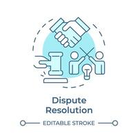 Dispute resolution soft blue concept icon. Conflict management, meeting presentation. Round shape line illustration. Abstract idea. Graphic design. Easy to use in infographic, presentation vector