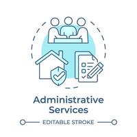 Administrative services soft blue concept icon. Hoa management, financial administration. Round shape line illustration. Abstract idea. Graphic design. Easy to use in infographic, presentation vector