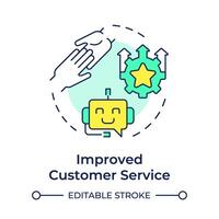 Improved customer service multi color concept icon. Business intelligence, behavior analysis. Round shape line illustration. Abstract idea. Graphic design. Easy to use in infographic, presentation vector