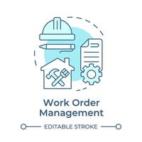 Work order management soft blue concept icon. Operational efficiency, prioritization. Round shape line illustration. Abstract idea. Graphic design. Easy to use in infographic, presentation vector