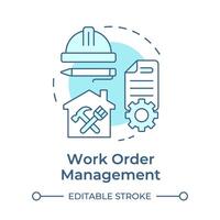 Work order management soft blue concept icon. Operational efficiency, prioritization. Round shape line illustration. Abstract idea. Graphic design. Easy to use in infographic, presentation vector