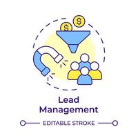 Lead management multi color concept icon. Customer service, marketing funnel. Round shape line illustration. Abstract idea. Graphic design. Easy to use in infographic, presentation vector