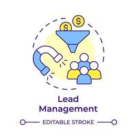 Lead management multi color concept icon. Customer service, marketing funnel. Round shape line illustration. Abstract idea. Graphic design. Easy to use in infographic, presentation vector