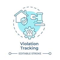 Violation tracking soft blue concept icon. Public safety, property security. Hoa management. Round shape line illustration. Abstract idea. Graphic design. Easy to use in infographic, presentation vector