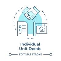 Individual unit deeds soft blue concept icon. Property ownership, regulation compliance. Round shape line illustration. Abstract idea. Graphic design. Easy to use in infographic, presentation vector